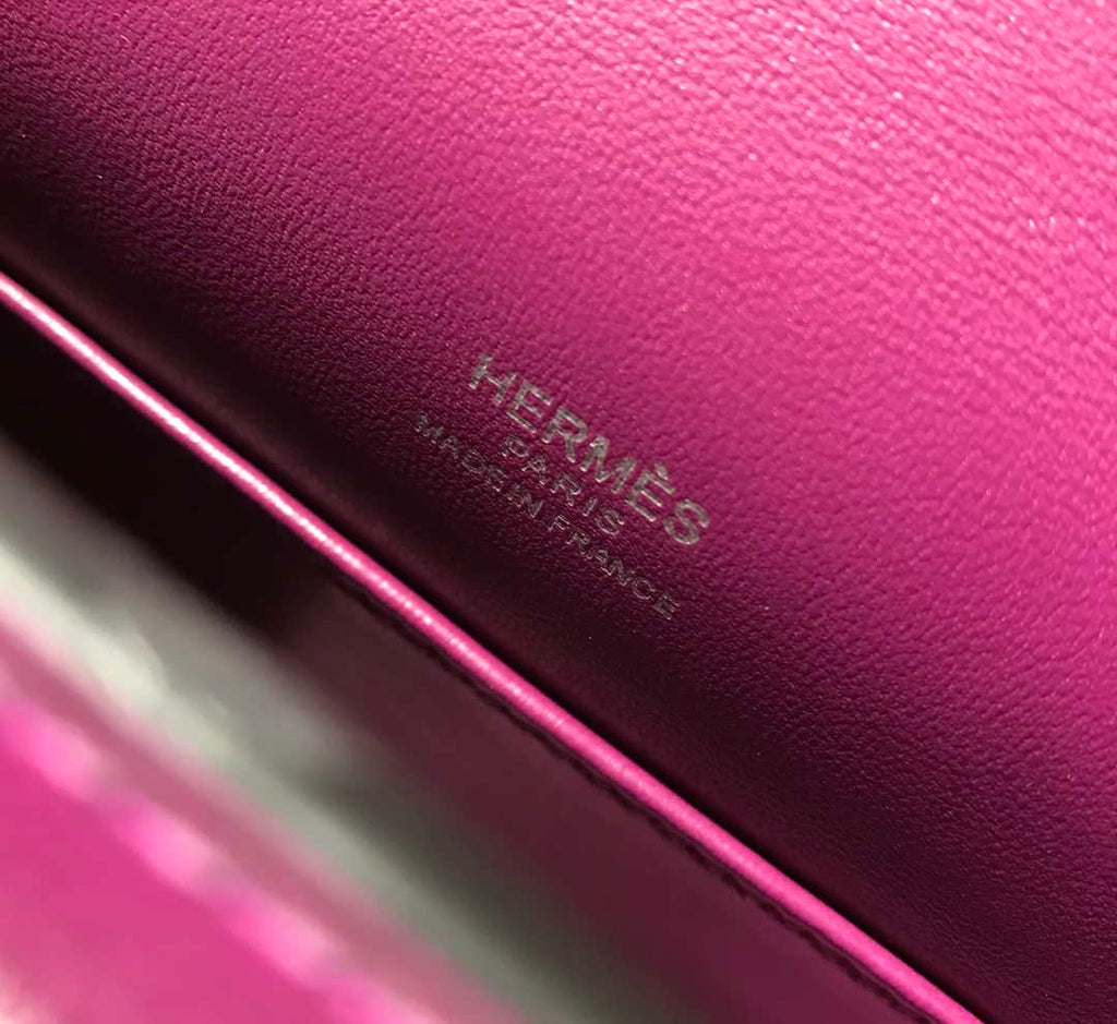 Hermes Kelly Pouchette Swift Leather clutch bag Silver H230261