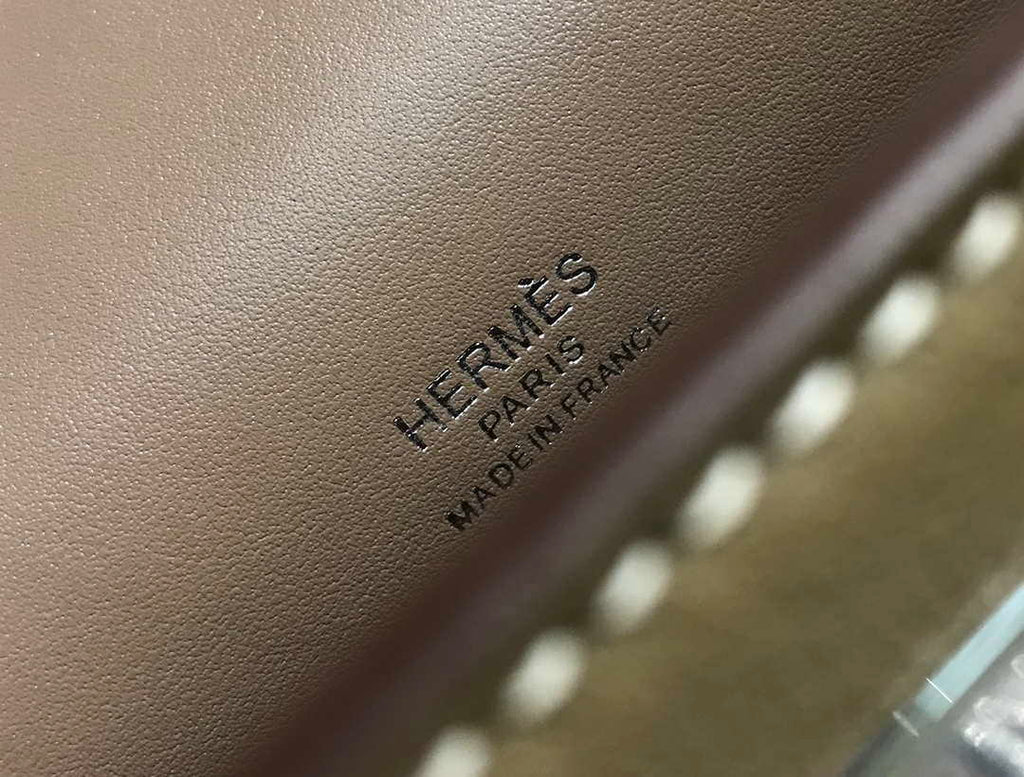 Hermes Kelly Pouchette Swift Leather clutch bag Silver H230262