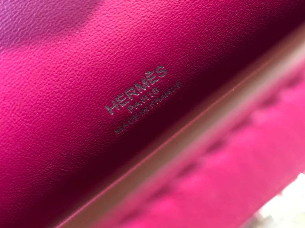 Hermes Kelly Pouchette Swift Leather clutch bag Silver H230263