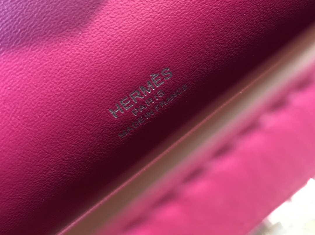 Hermes Kelly Pouchette Swift Leather clutch bag Silver H230263 - Default Title - View 6