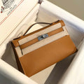 Hermes Kelly Pouchette Swift Leather clutch bag Silver H230264 - Default Title - View 1