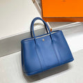 Hermes Blue Clemence Garden Party 30cm Bag H239040 - Default Title - View 1
