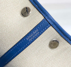 Hermes Blue Clemence Garden Party 30cm Bag H239040 - Default Title - View 7