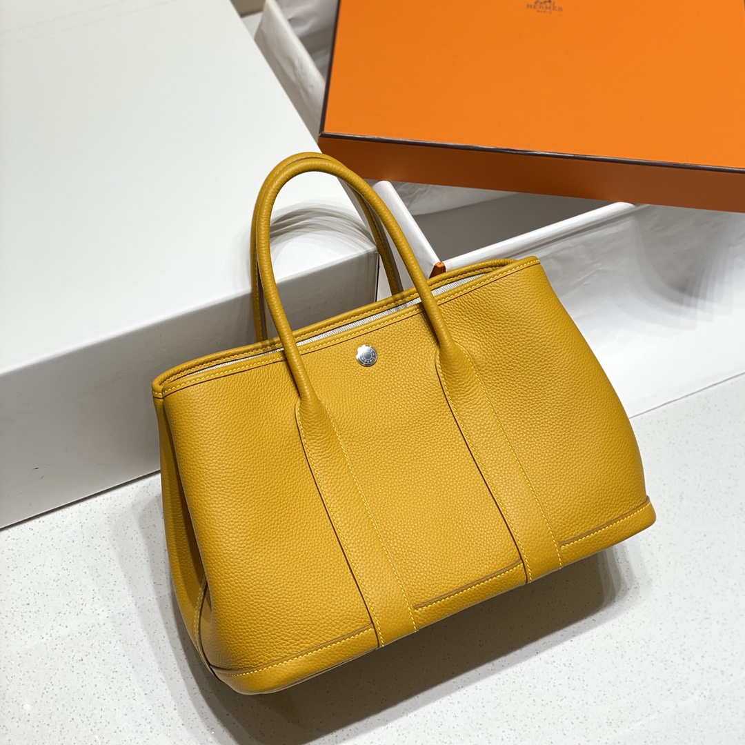 Hermes Yellow Clemence Garden Party 30cm Bag H239041 - Default Title - View 1