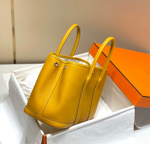 Hermes Yellow Clemence Garden Party 30cm Bag H239041 - Default Title - View 3