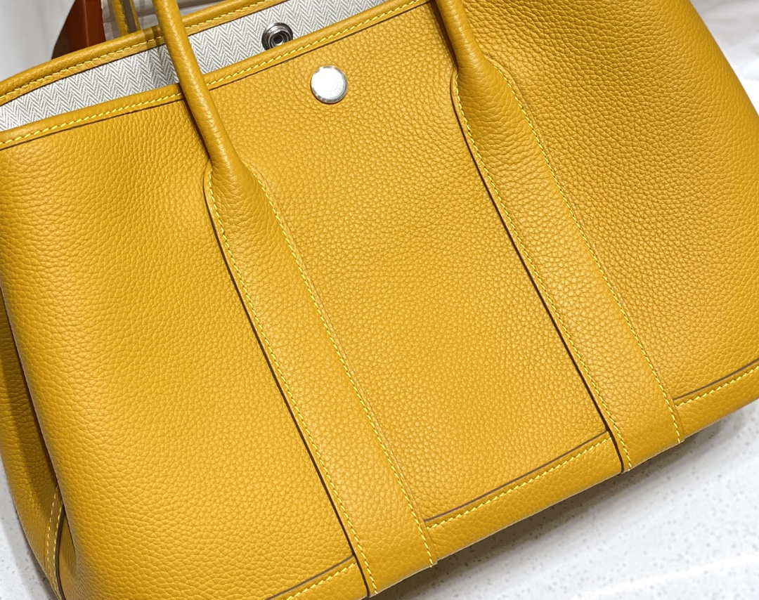 Hermes Yellow Clemence Garden Party 30cm Bag H239041 - Default Title - View 6