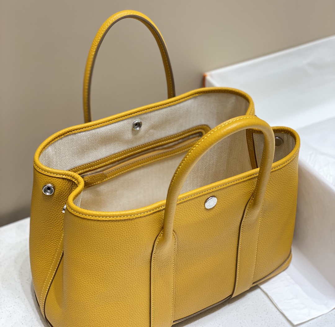 Hermes Yellow Clemence Garden Party 30cm Bag H239041 - Default Title - View 9