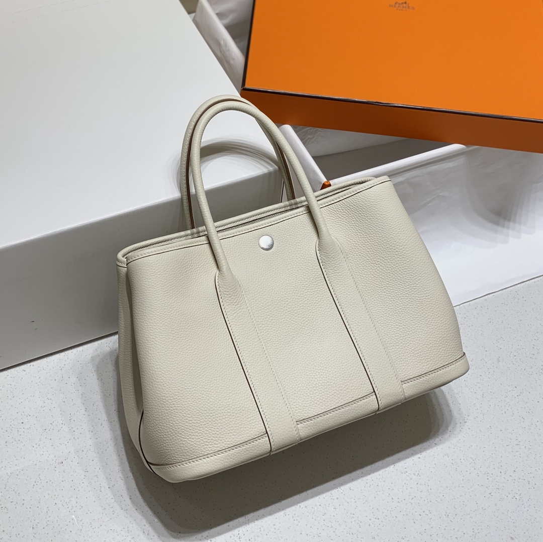 Hermes Beige Clemence Garden Party 30cm Bag H239042 - Default Title - View 1