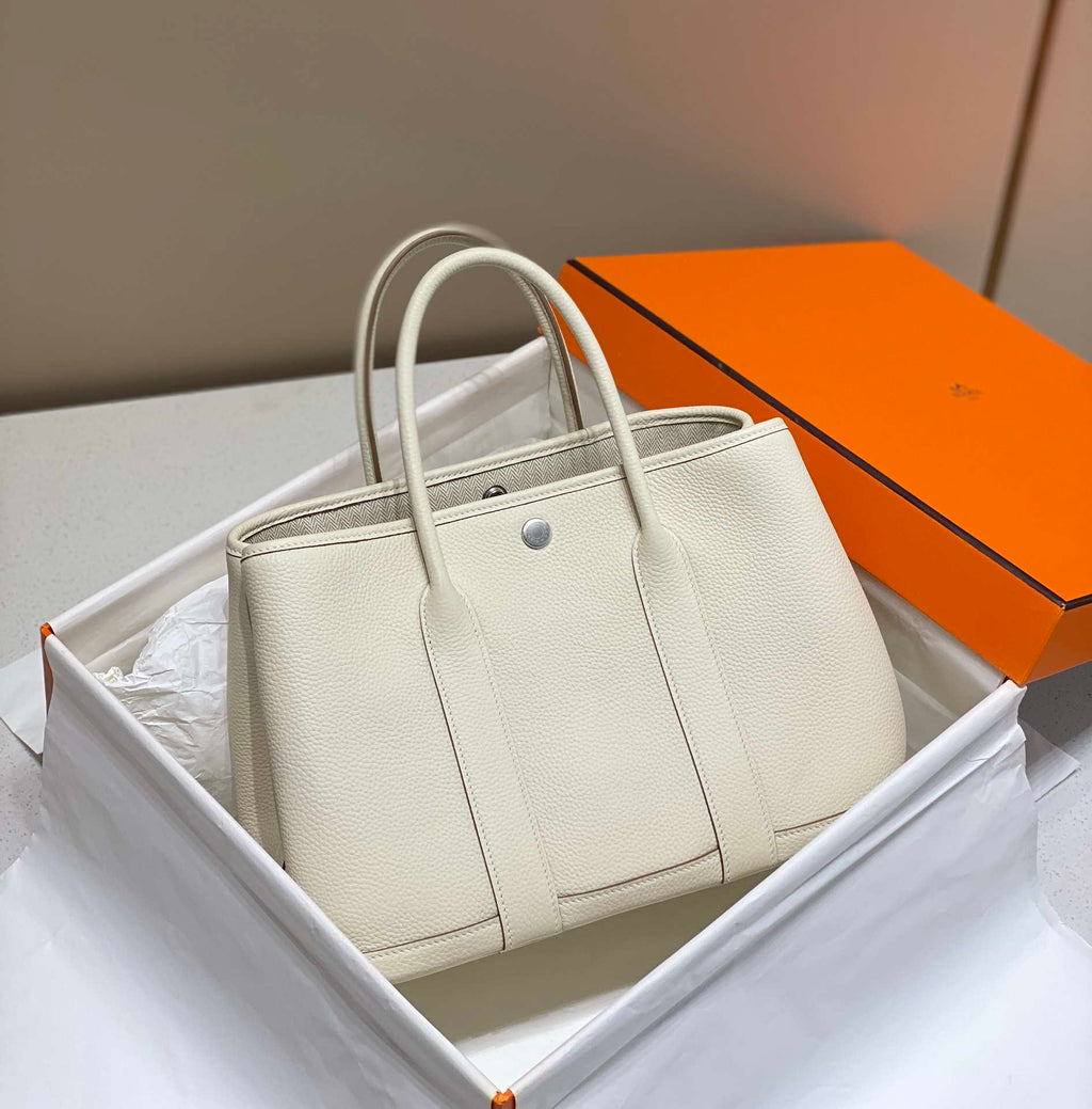 Hermes Beige Clemence Garden Party 30cm Bag H239042