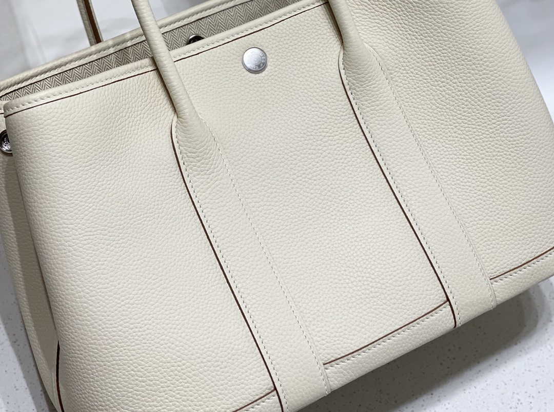 Hermes Beige Clemence Garden Party 30cm Bag H239042 - Default Title - View 5