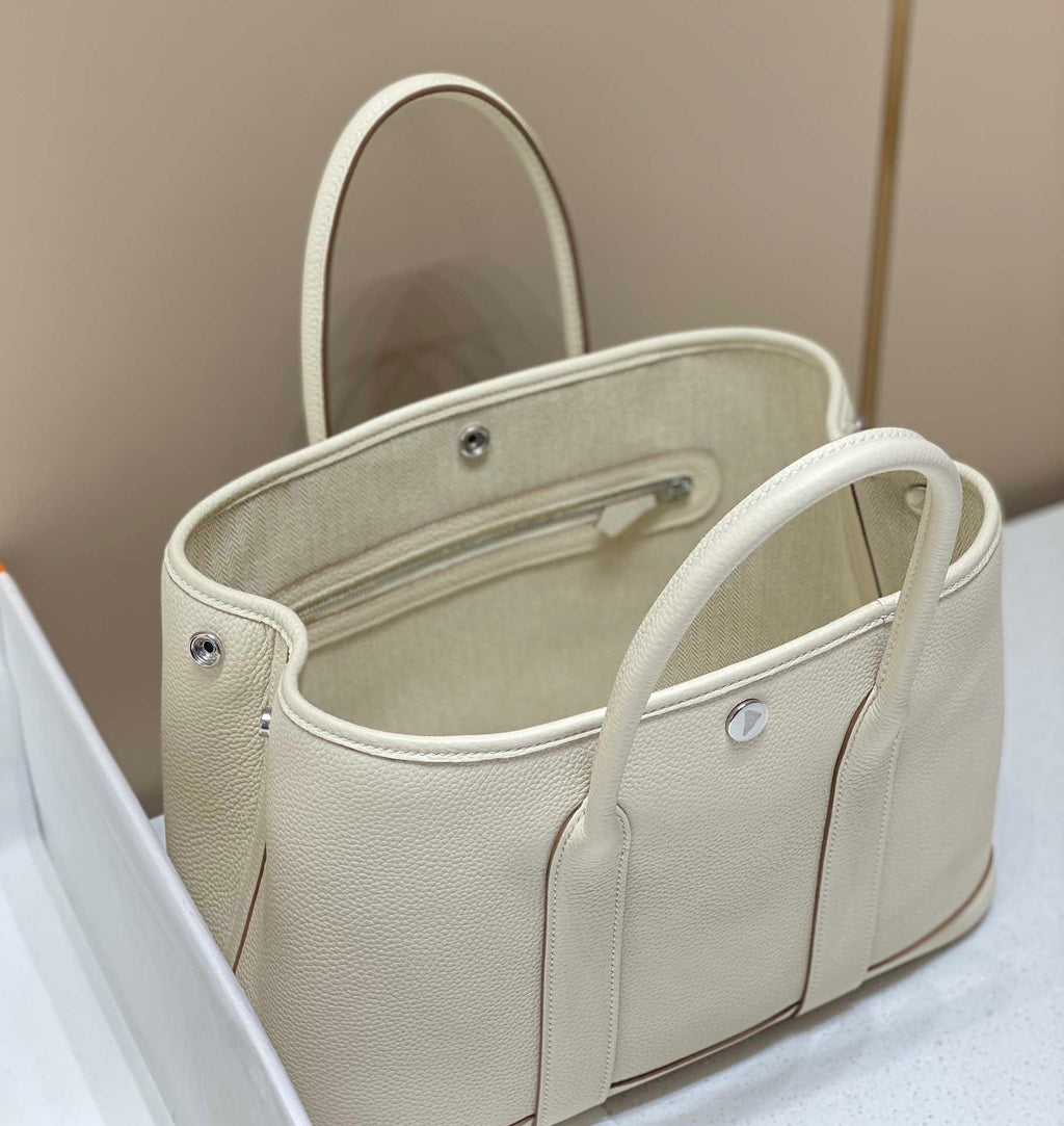 Hermes Beige Clemence Garden Party 30cm Bag H239042