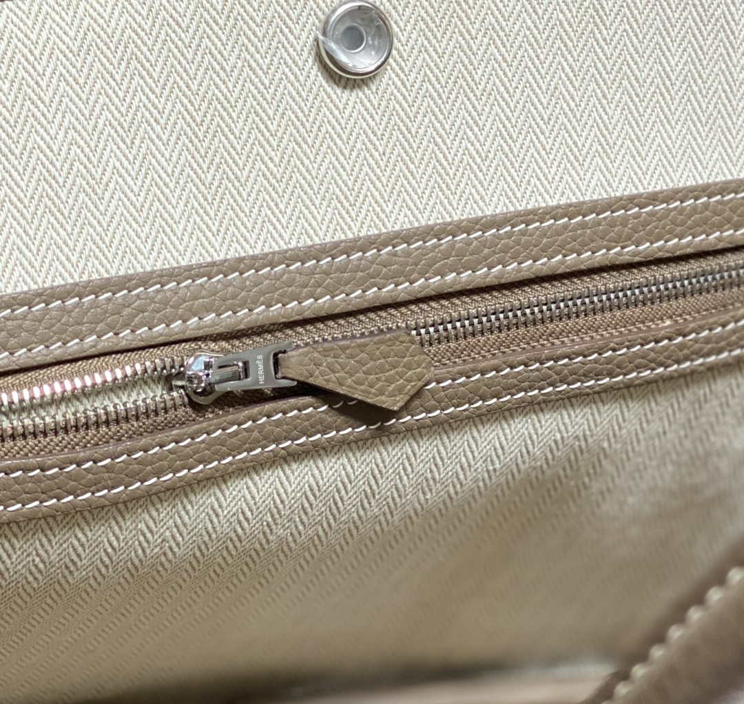 Hermes Gray Clemence Garden Party 30cm Bag H239044