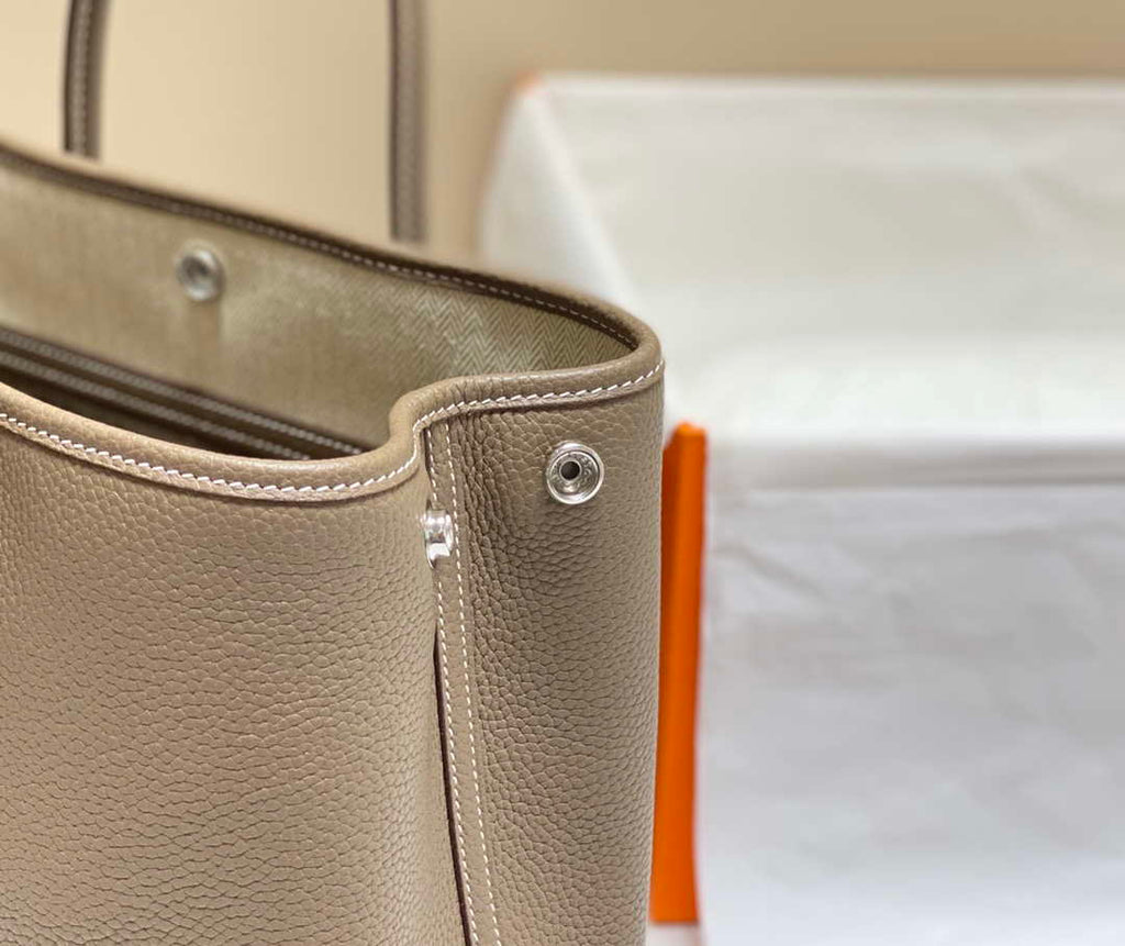 Hermes Gray Clemence Garden Party 30cm Bag H239044
