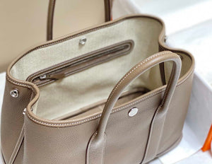 Hermes Gray Clemence Garden Party 30cm Bag H239044 - Default Title - View 9