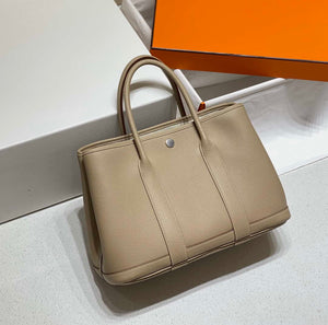Hermes Light Gray Clemence Garden Party 30cm Bag H239045 - Default Title - View 1