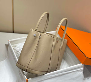 Hermes Light Gray Clemence Garden Party 30cm Bag H239045 - Default Title - View 3