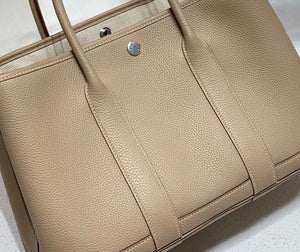 Hermes Light Gray Clemence Garden Party 30cm Bag H239045 - Default Title - View 5
