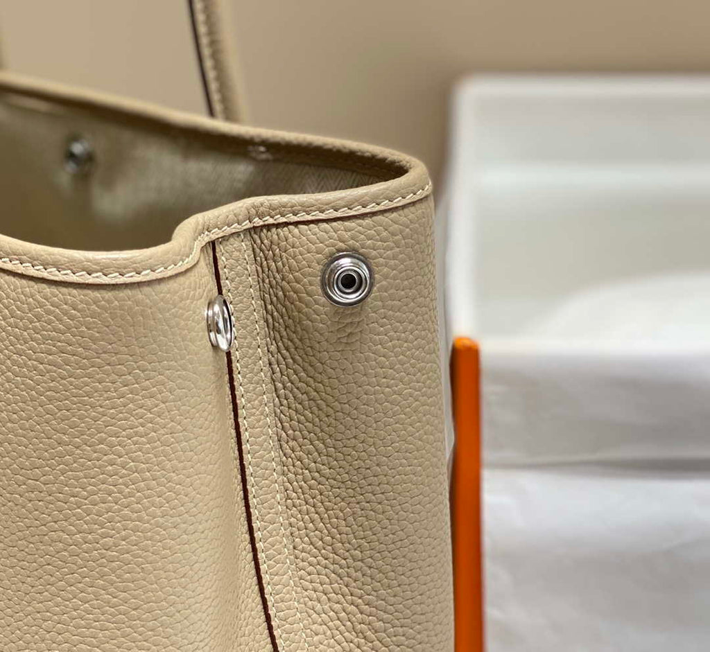 Hermes Light Gray Clemence Garden Party 30cm Bag H239045