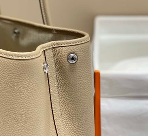Hermes Light Gray Clemence Garden Party 30cm Bag H239045 - Default Title - View 6