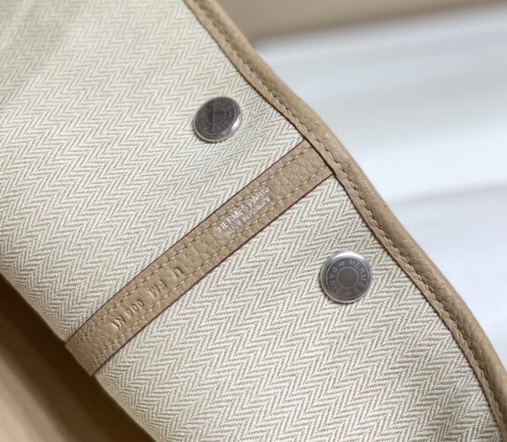 Hermes Light Gray Clemence Garden Party 30cm Bag H239045