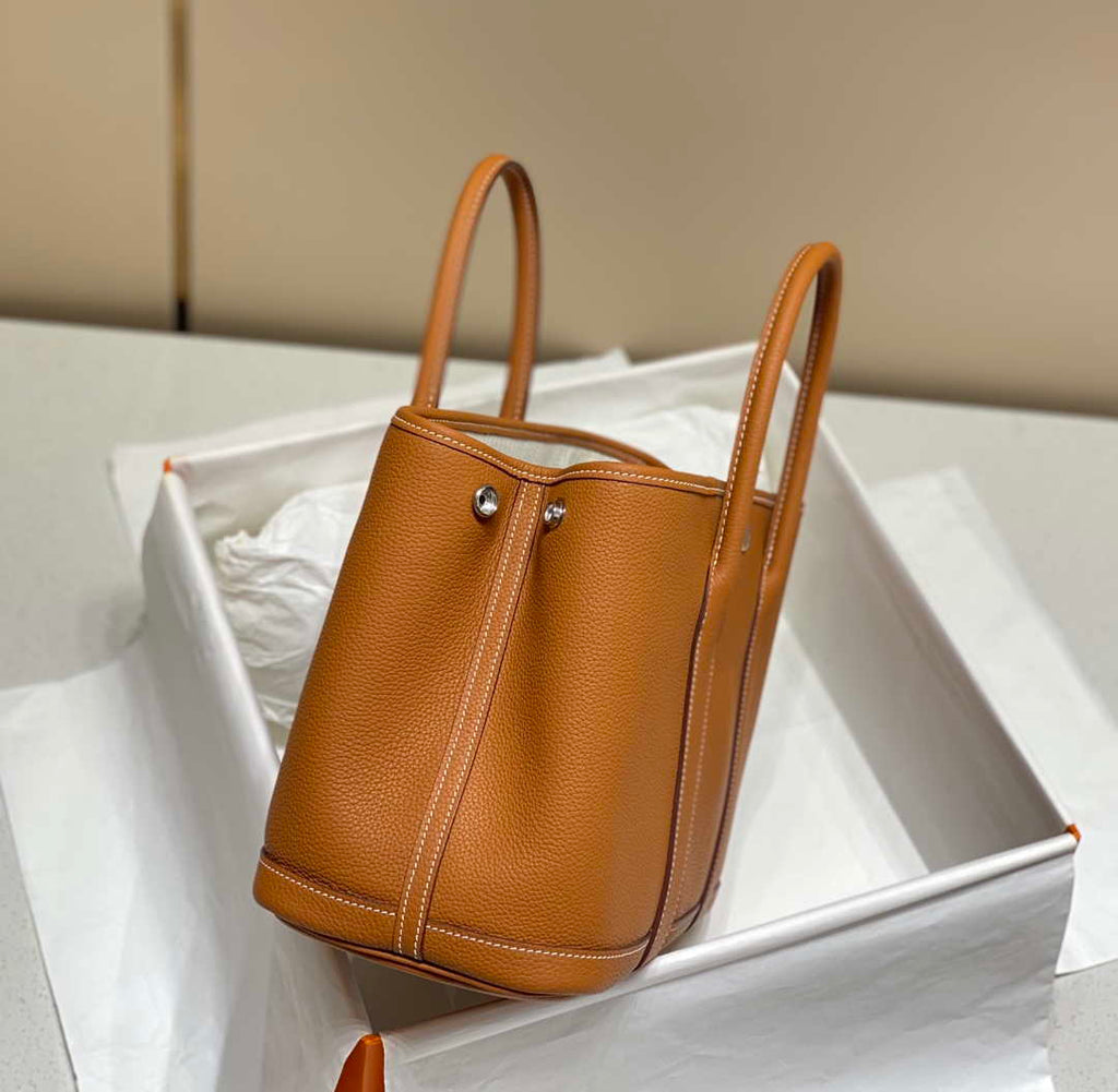 Hermes Brown Clemence Garden Party 30cm Bag H239043