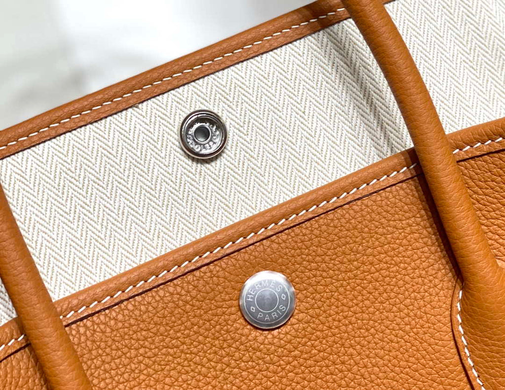 Hermes Brown Clemence Garden Party 30cm Bag H239043