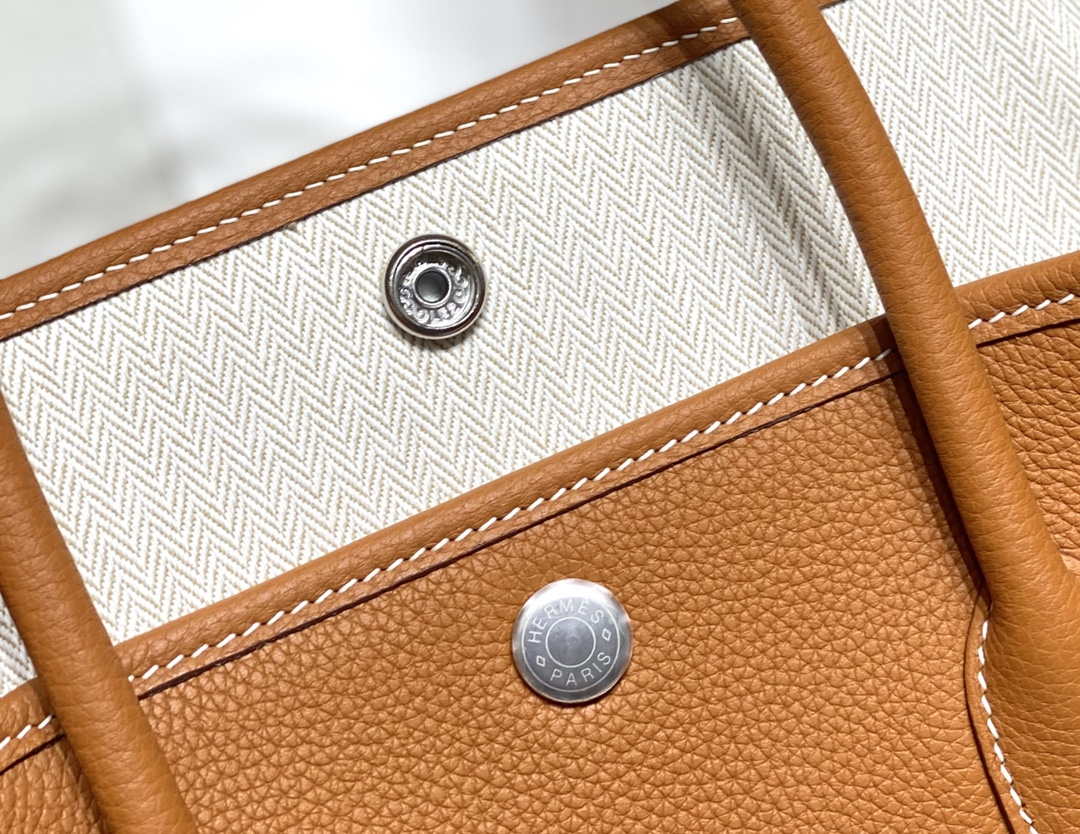 Hermes Brown Clemence Garden Party 30cm Bag H239043 - Default Title - View 8
