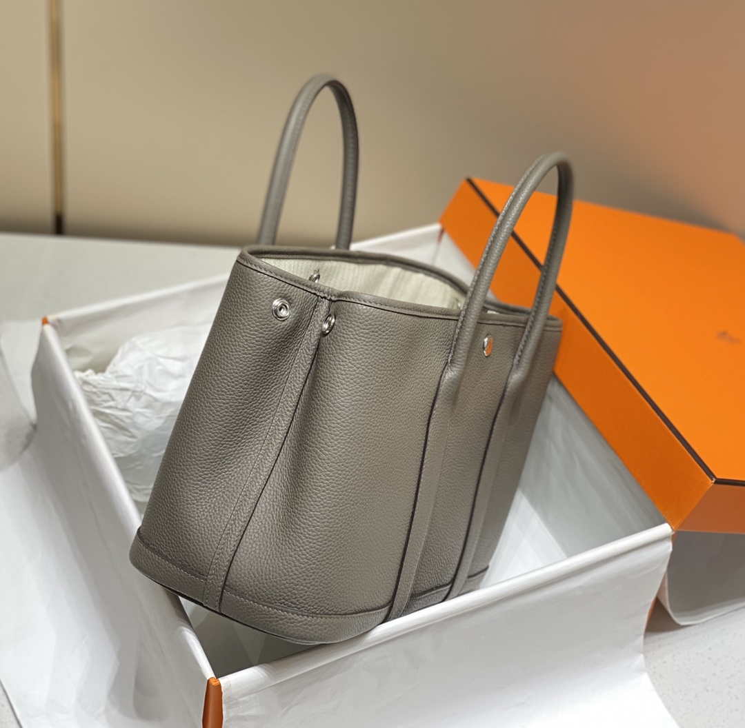 Hermes Light Dark Clemence Garden Party 30cm Bag H239046 - Default Title - View 3