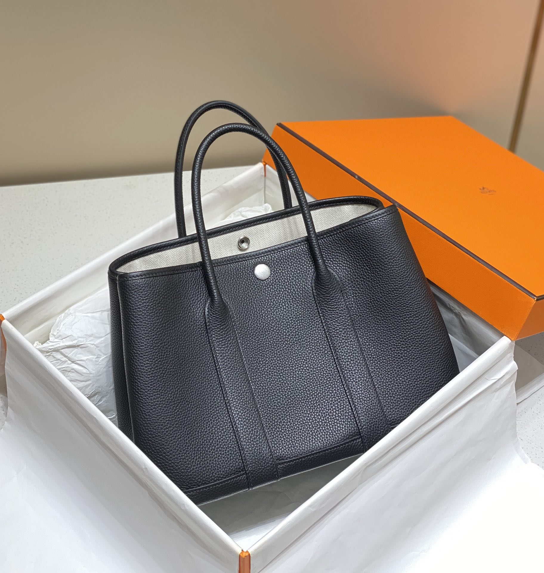Hermes Blacck Clemence Garden Party 30cm Bag H239047 - Default Title - View 2