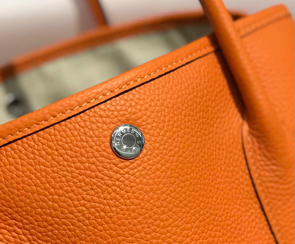 Hermes Orange Clemence Garden Party 30cm Bag H239039