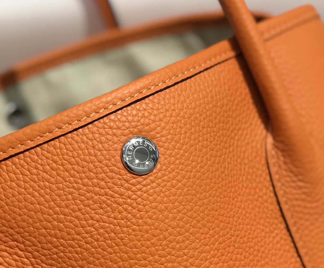 Hermes Orange Clemence Garden Party 30cm Bag H239039