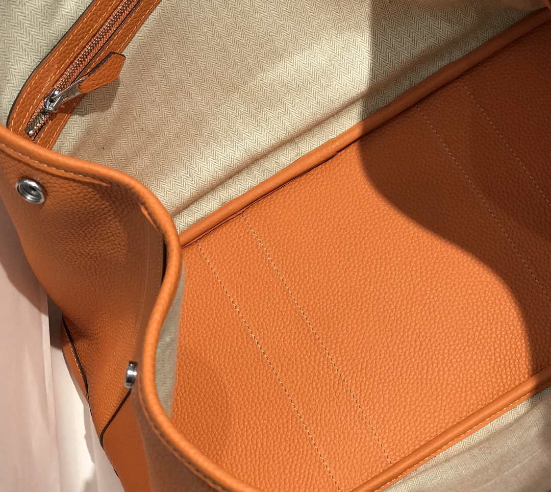 Hermes Orange Clemence Garden Party 30cm Bag H239039