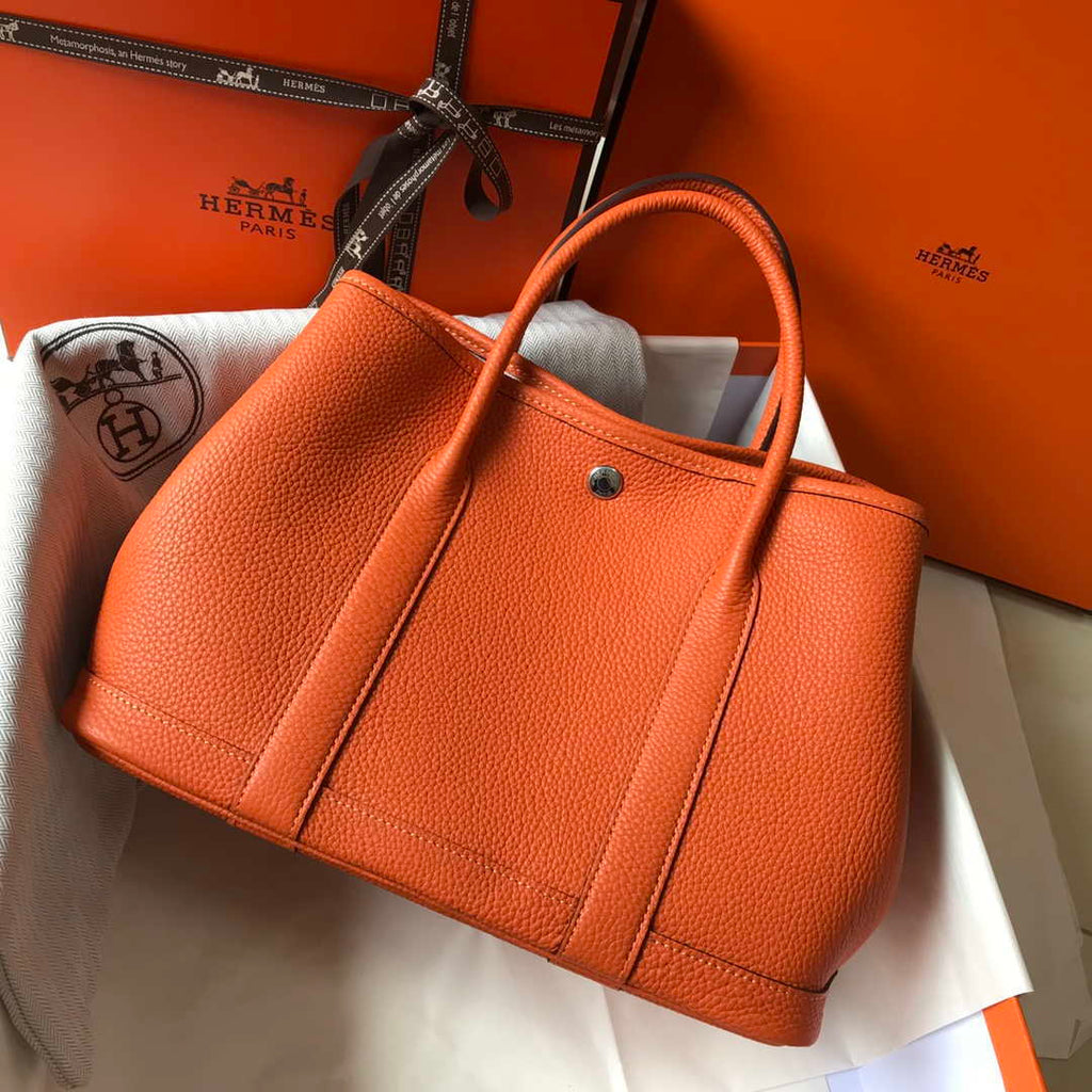 Hermes Orange Togo Medium Garden Party 36cm Bag H239058
