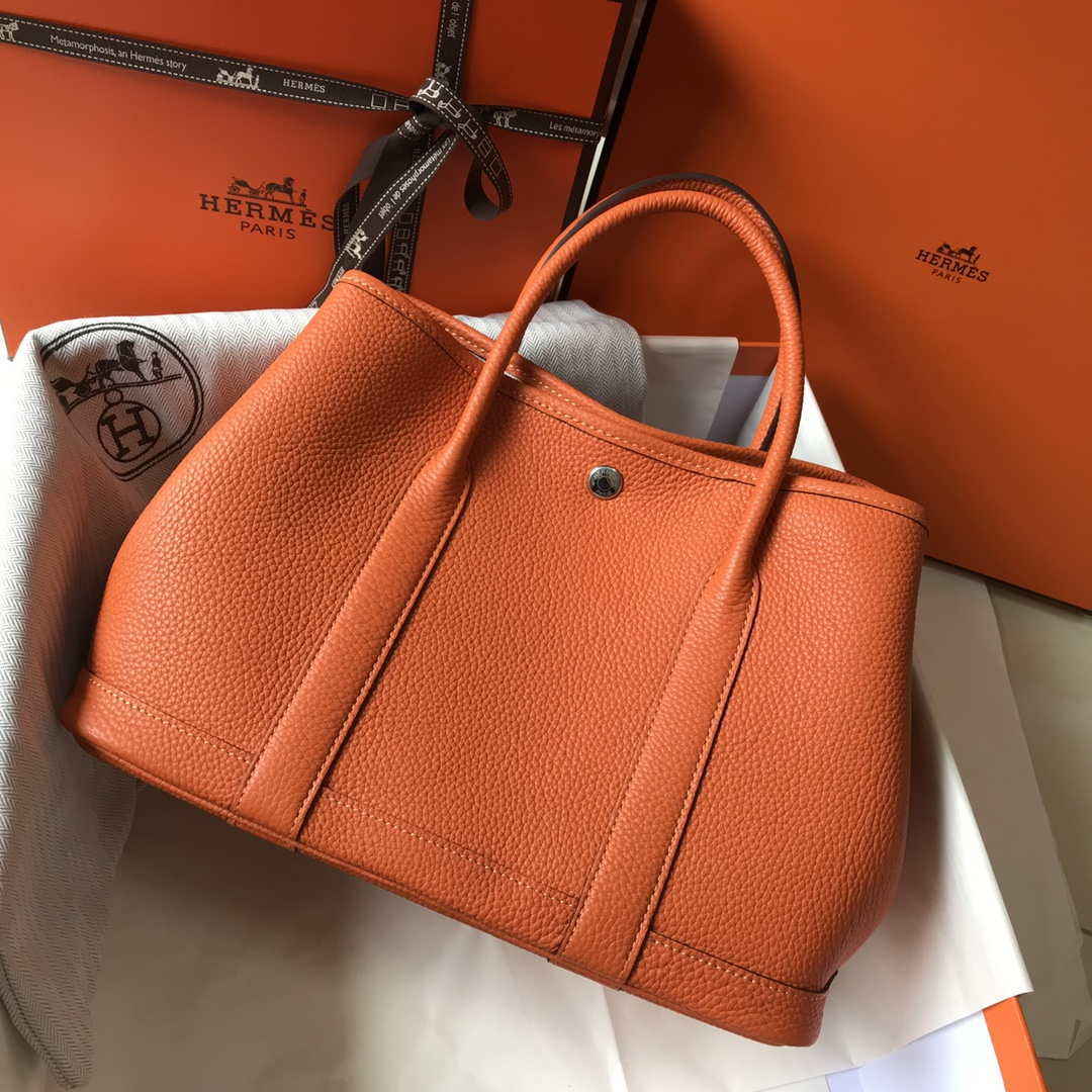 Hermes Orange Togo Medium Garden Party 36cm Bag H239058 - Default Title - View 2