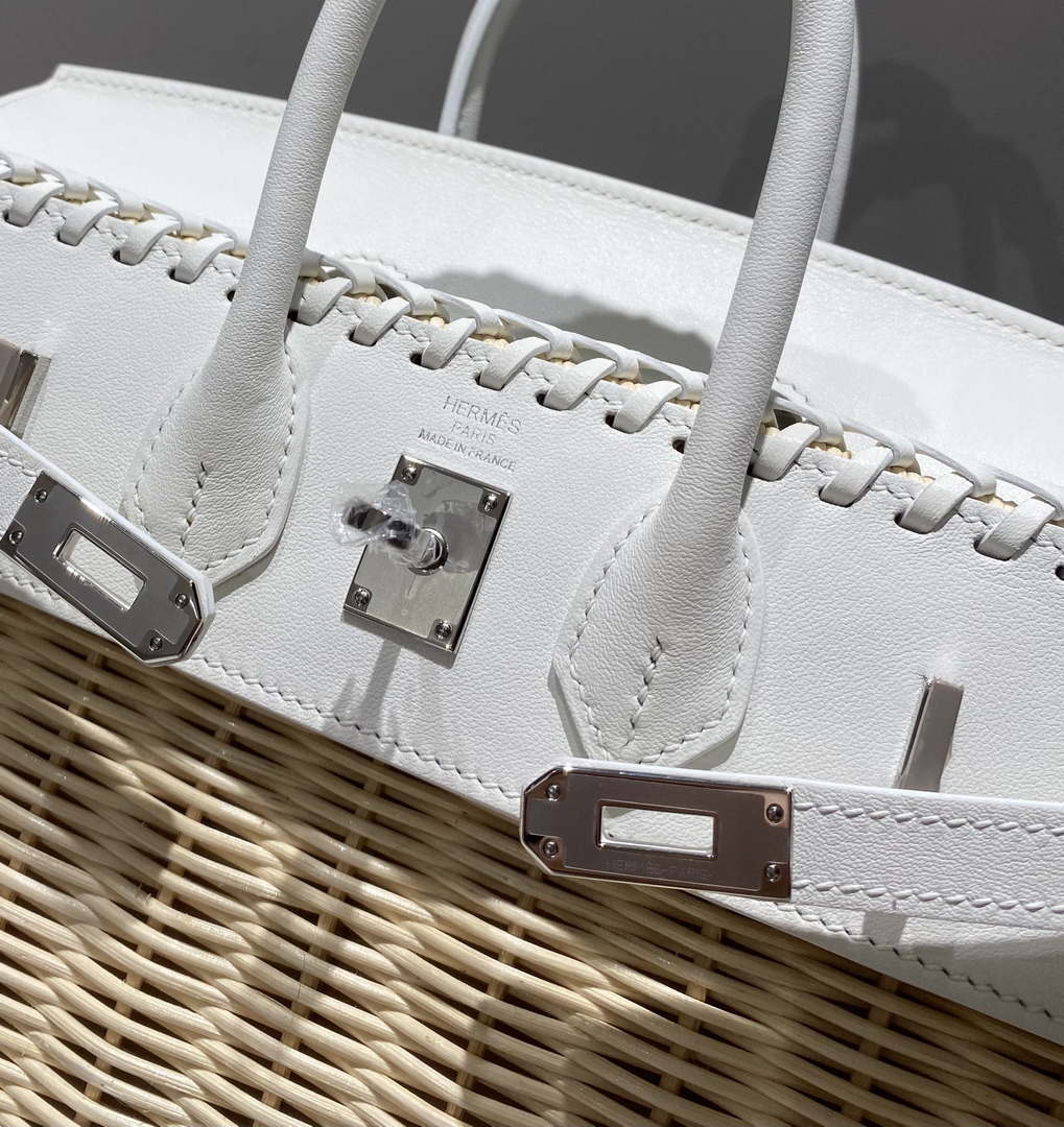 Hermes Picnic Sellier Birkin 25 Barenia Palladium Hardware H21800 - Default Title - View 6