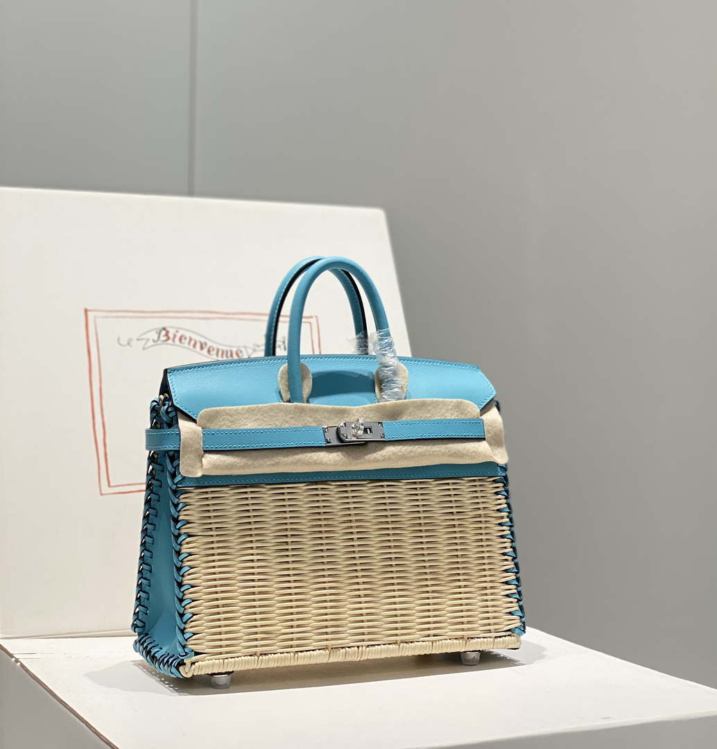 Hermes Picnic Sellier Birkin 25 Barenia Palladium Hardware H21801 - Default Title - View 1