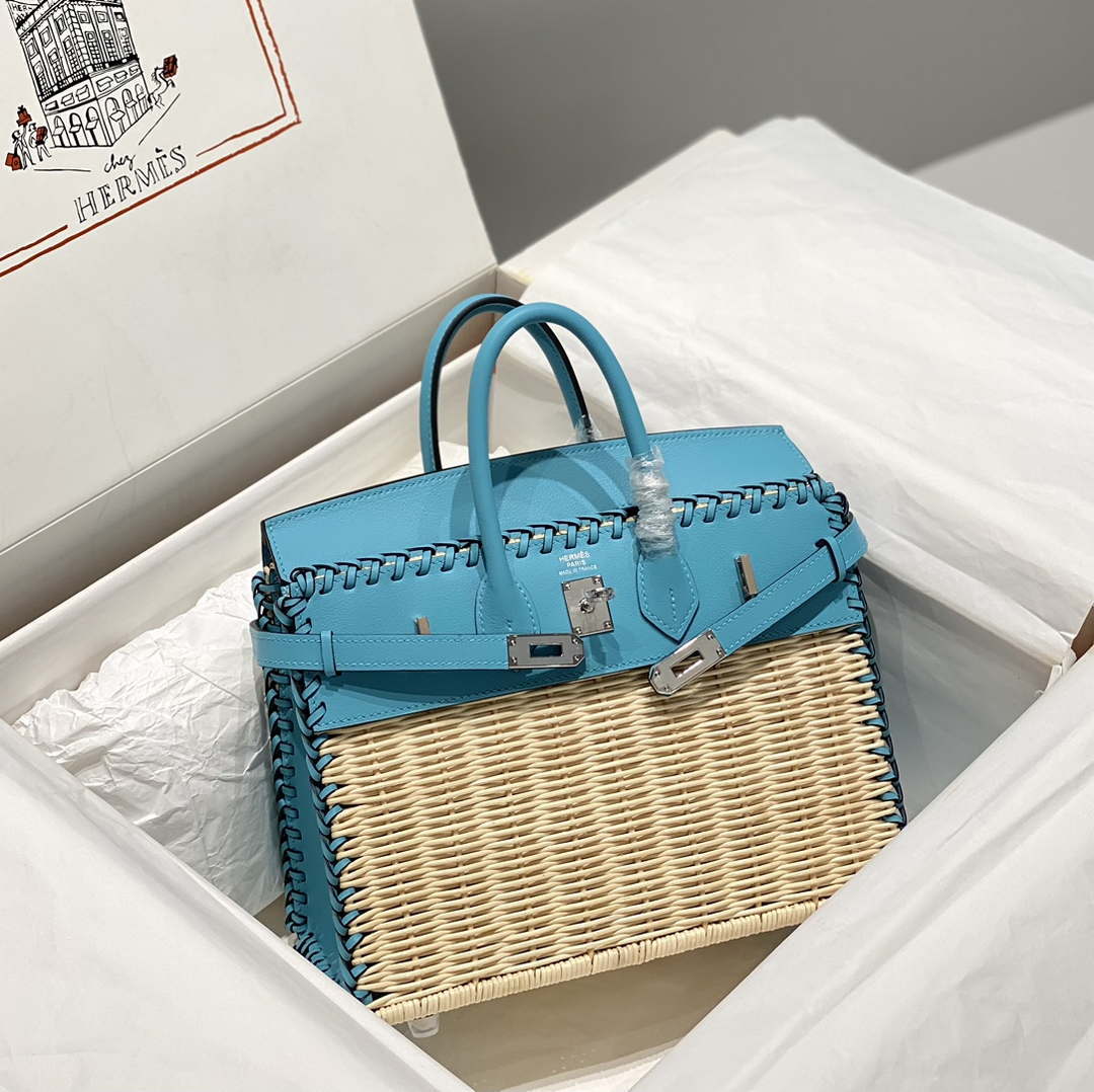 Hermes Picnic Sellier Birkin 25 Barenia Palladium Hardware H21801 - Default Title - View 2