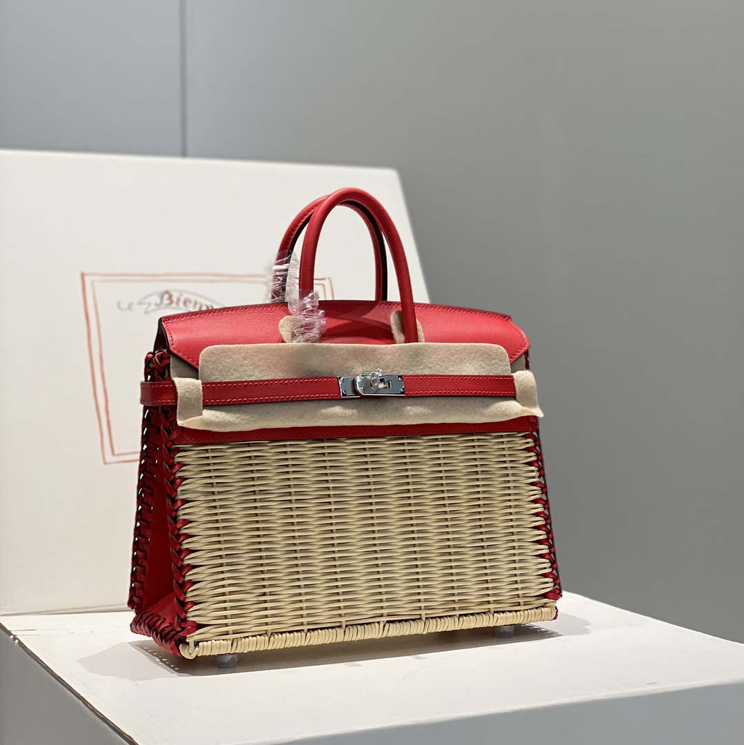 Hermes Picnic Sellier Birkin 25 Barenia Palladium Hardware H21802 - Default Title - View 1