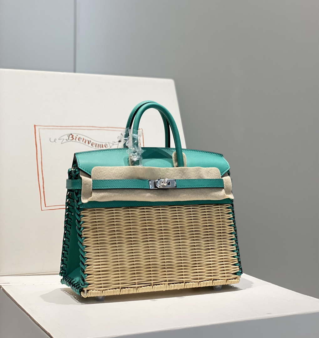 Hermes Picnic Sellier Birkin 25 Barenia Palladium Hardware H21803 - Default Title - View 1