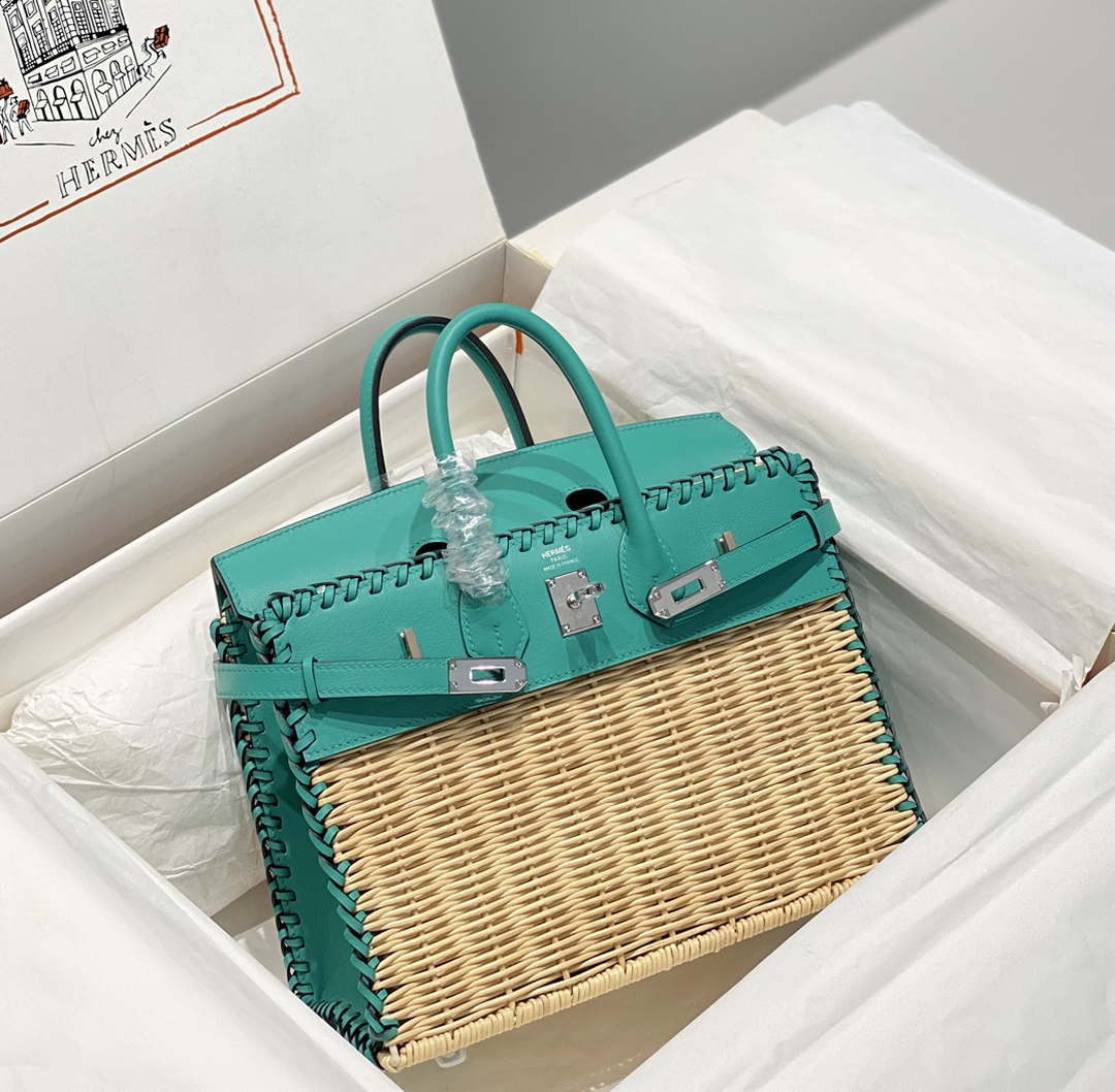 Hermes Picnic Sellier Birkin 25 Barenia Palladium Hardware H21803 - Default Title - View 2