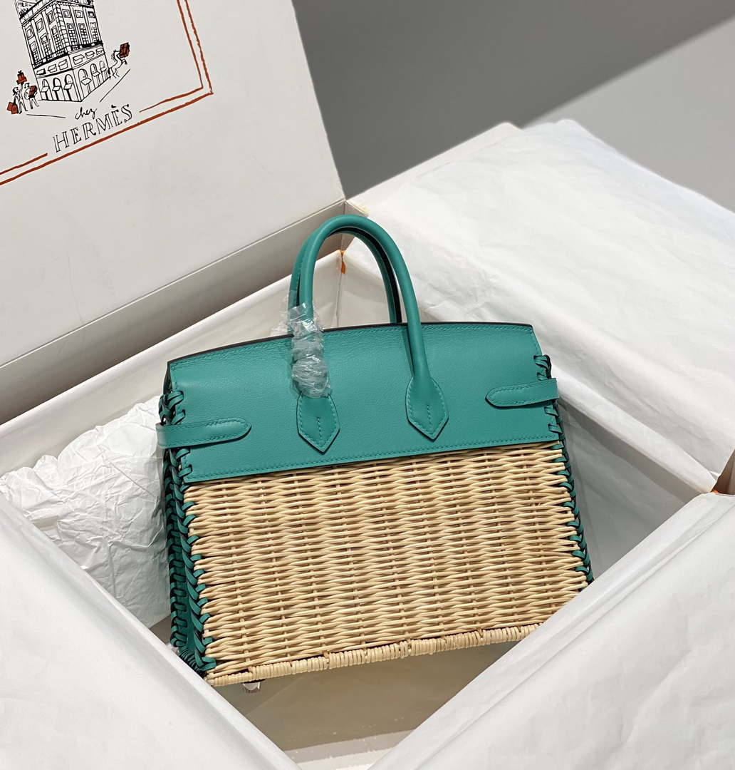 Hermes Picnic Sellier Birkin 25 Barenia Palladium Hardware H21803 - Default Title - View 3