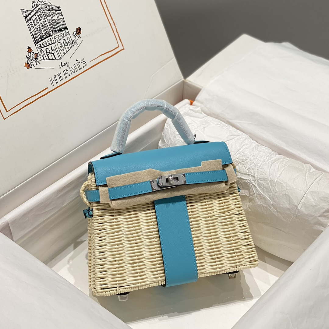 Hermes Picnic Sellier Kelly 22 Barenia Palladium Hardware H21805