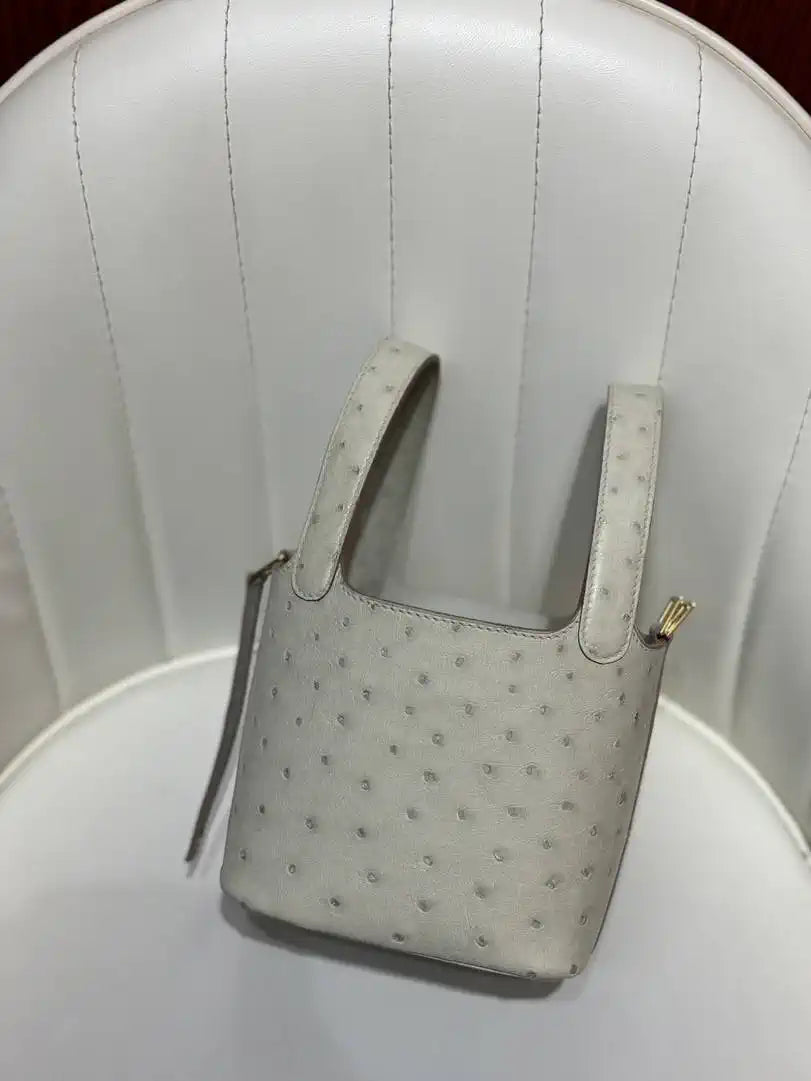 Hermes Picotin Ostrich Bag Lock 14cm 18cm H330301