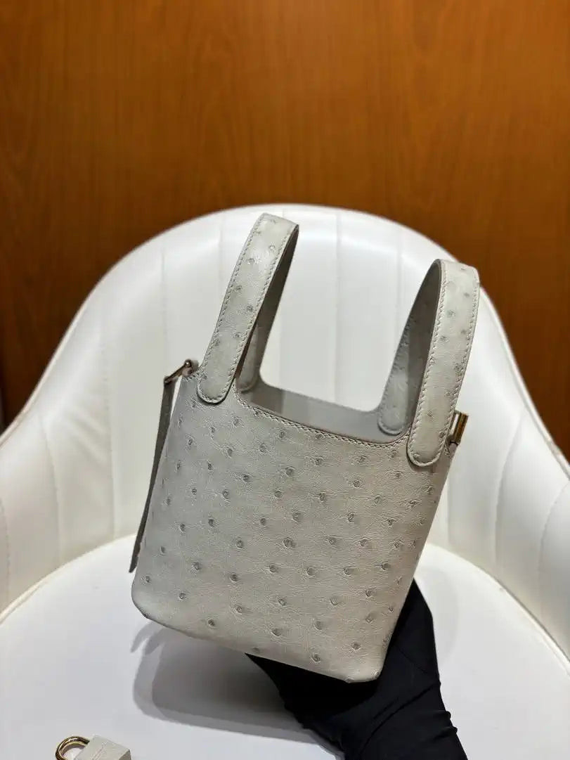 Hermes Picotin Ostrich Bag Lock 14cm 18cm H330301