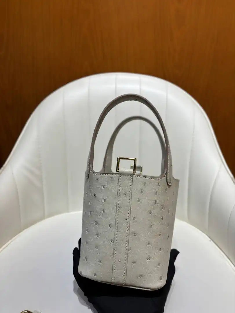 Hermes Picotin Ostrich Bag Lock 14cm 18cm H330300