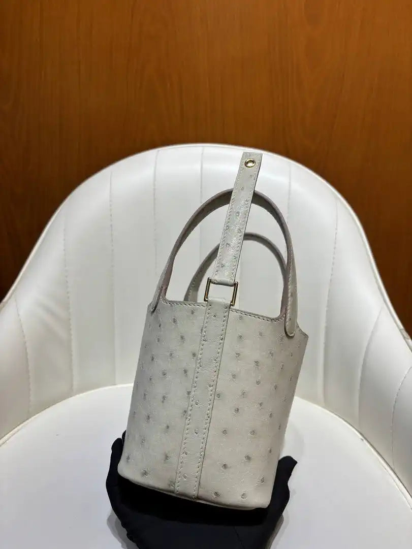 Hermes Picotin Ostrich Bag Lock 14cm 18cm H330301