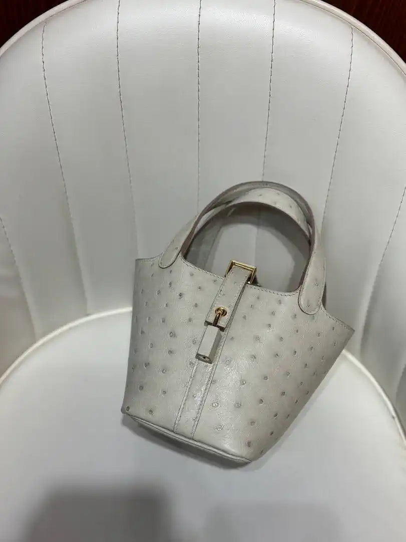 Hermes Picotin Ostrich Bag Lock 14cm 18cm H330300