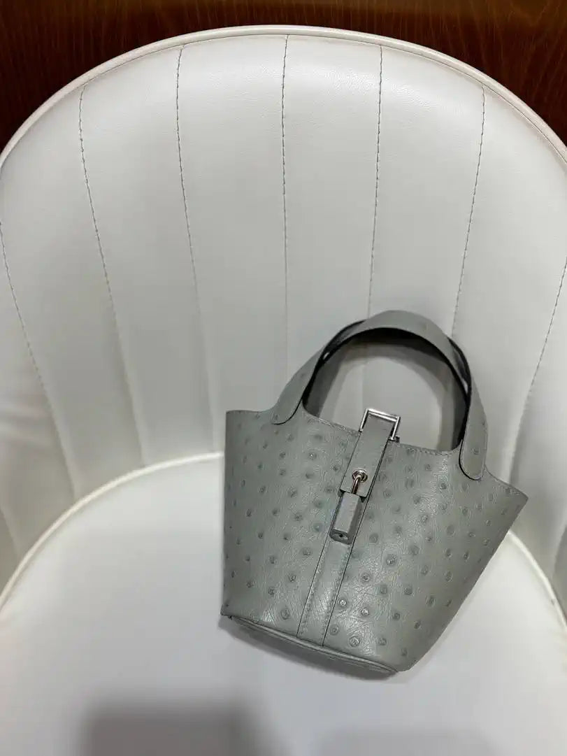 Hermes Picotin Ostrich Bag Lock 14cm 18cm H330301