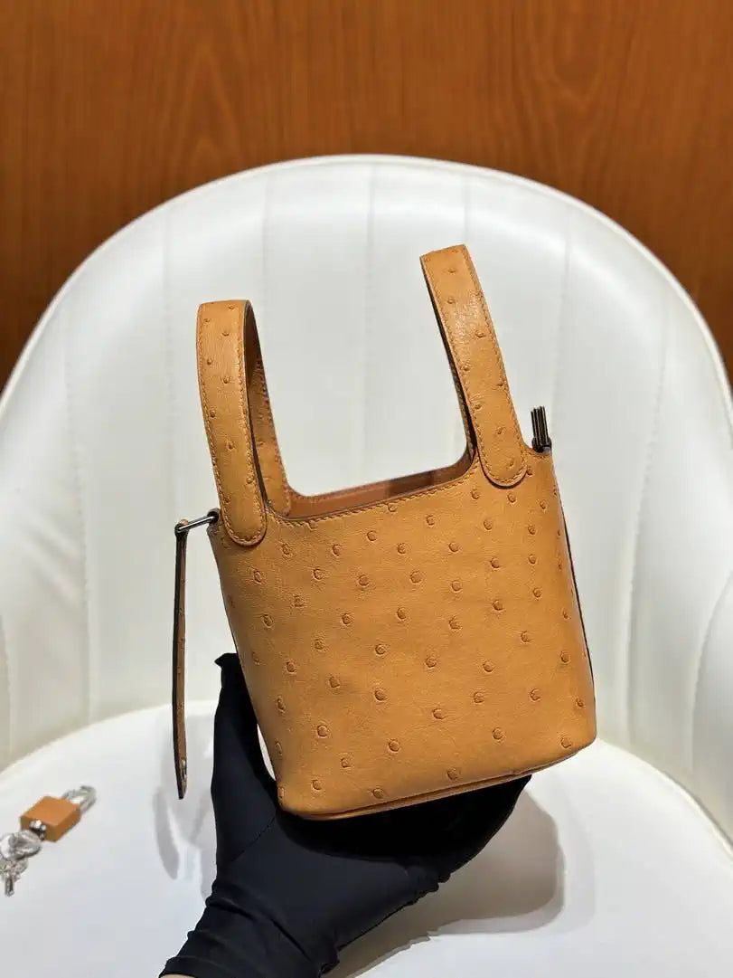 Hermes Picotin Ostrich Bag Lock 14cm 18cm H330302