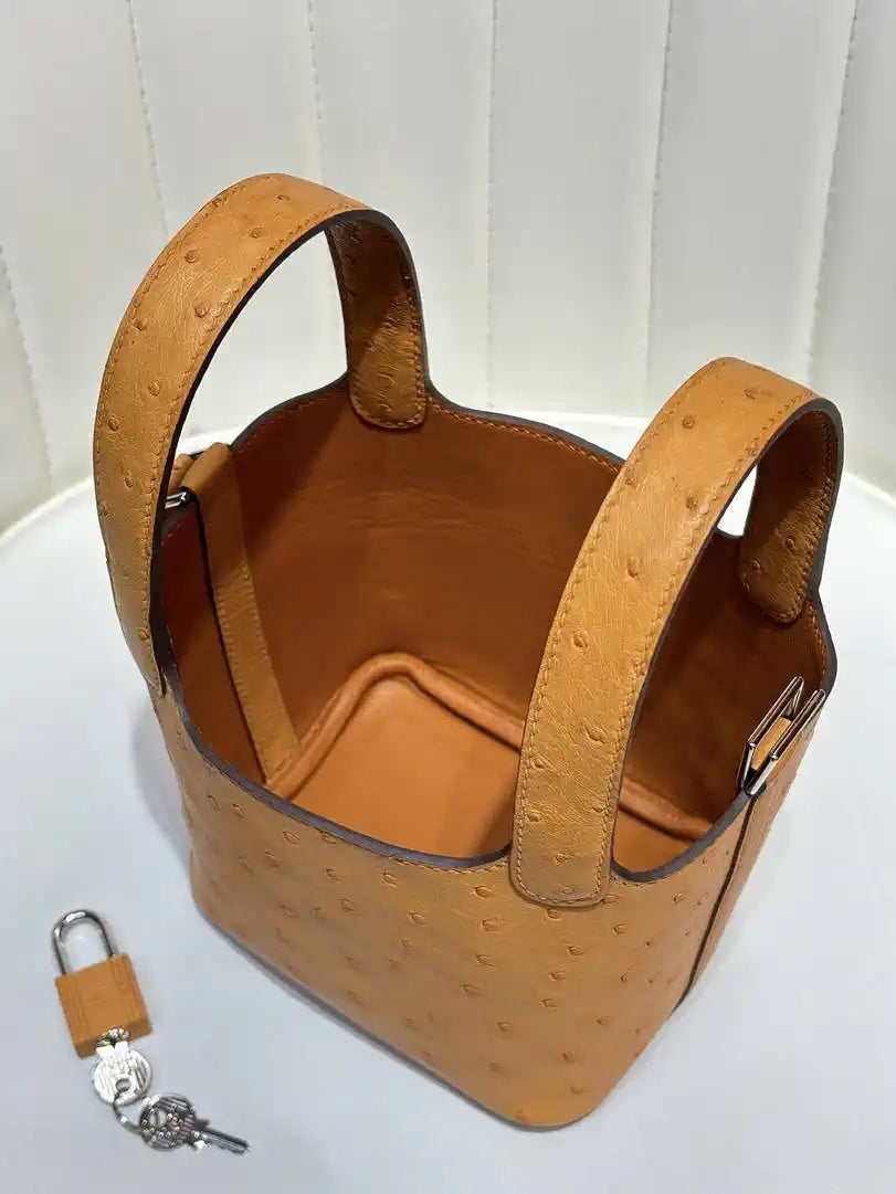 Hermes Picotin Ostrich Bag Lock 14cm 18cm H330302